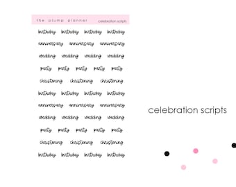 Celebration Scripts - set of 42 stickers perfect for any planner!