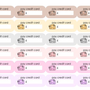 Pay Credit Card Quarter Boxes set of 48 stickers perfect for any planner image 2