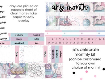 Let's Celebrate Monthly View Kit for Vertical Planners