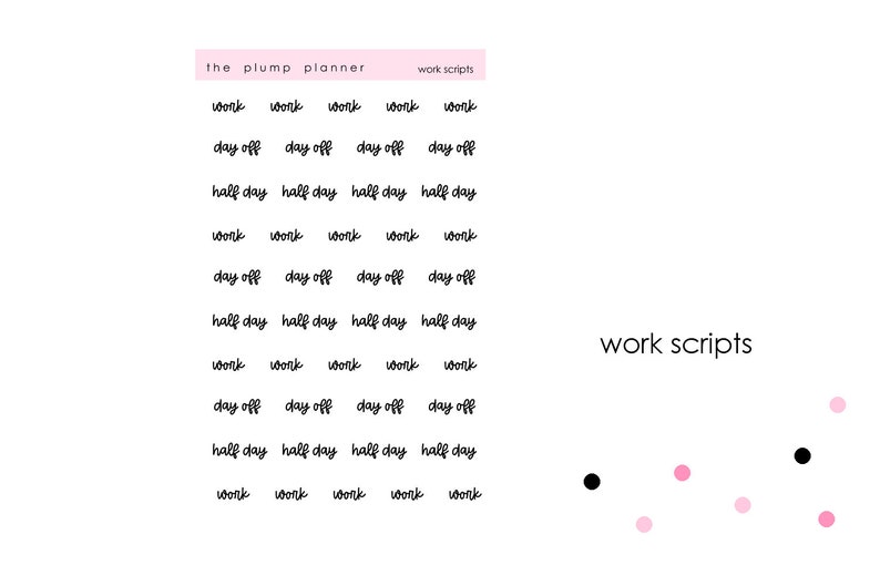 Work Scripts set of 44 stickers perfect for any planner image 1