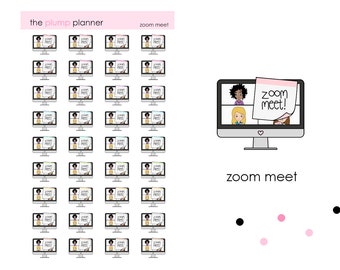 Zoom Meet - set of 36 stickers perfect for any planner!