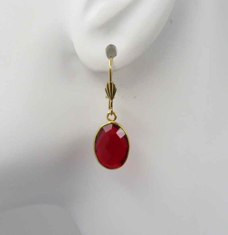 Oval Garnet Pendant Earrings