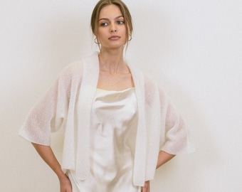 Mohair Bridal Cover up, Mohair Wedding Shawl, Classy Bridal Knit Jacket, Elegant Mohair Sweater, Women Casual Mohair Cardigan/ ISABELLA