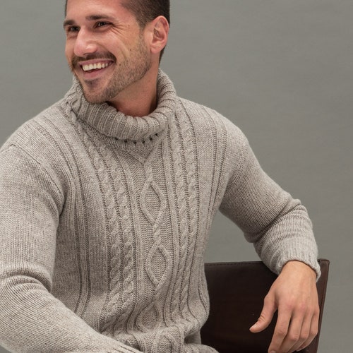 Merino Wool Turtleneck Sweater Men's 