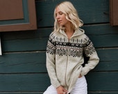 Knitted Wool Jumper, Hooded Jacket With Zip, Organic Wool