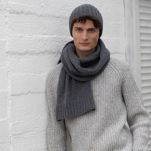 Mens Cashmere wool scarf, long wolen scarf, Cosy smart casual scarf, Sustainable wool scarf, Gift for Dad image 3