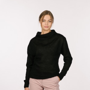 Lightweight Fluffy Pullover, Lady Elegant Mohair Turtleneck Sweater, SuperKid Mohair Light Mesh sweater, Seamless  Mesh Cardigan / GABRIELLA