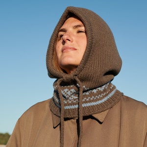 Balaclava Hooded Cowl, Boho Knitted Hood, Woolen Hood in Scandinavian Style, Hand Knitted Wool Balaclava, Chunky Neck Warmer / SHEILA