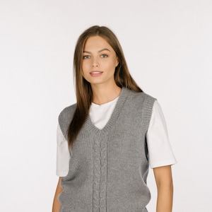 Chunky Knitted Vest Top, Womens Woolen Sweater Vest, Premium Quality Cashmere Vest, Handmade cashmere wool vest, Vintage Merino Vest / ANNE