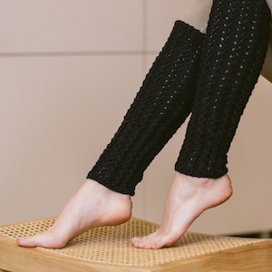 Yoga Leg Warmers for Women, Soft toeless knee long socks, Black Knit Leg Warmers, Dancing Leg Warmers, Yoga Leg Socks, Leg Warmers /PENELOPE