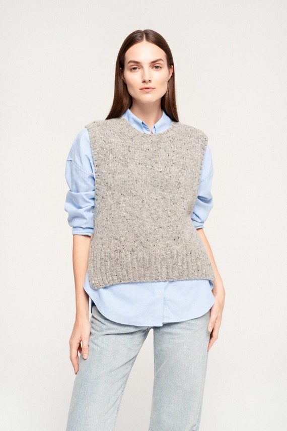 soyy.mohair minimal vest(gray)