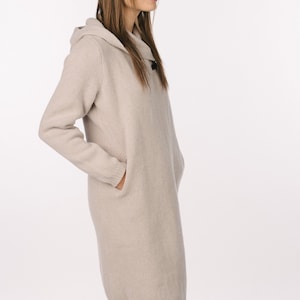 Manteau en laine surdimensionné pour femmes, manteau en laine pour femmes de printemps avec une boucle en cuir MONA image 5