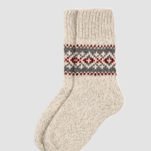 Ready to Ship Knitted Warm Winter Socks, Hand Knitted Scandinavian Style Boots Socks, Handgestrickte Socken Woolen Socks for Christmas Gift image 9