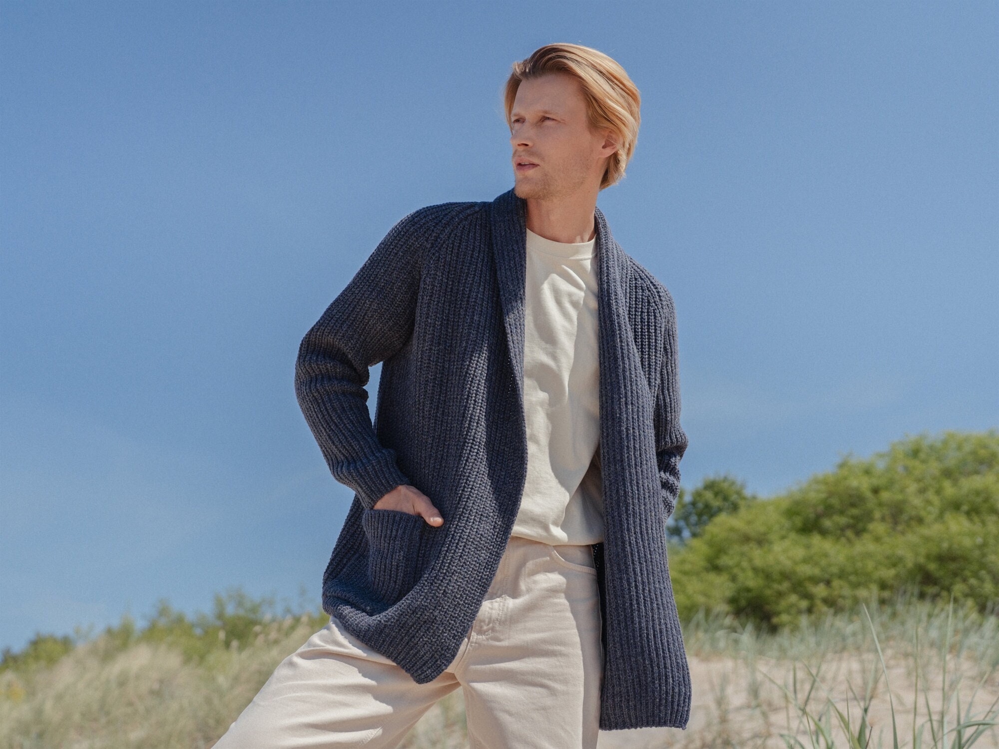 Cardigan clasico abierto para hombre Sueter informal acogedor Elegante punto de invierno Sueter tipo cardigan de lana merino para hombre hecho a mano BENJAMIN Etsy Mexico
