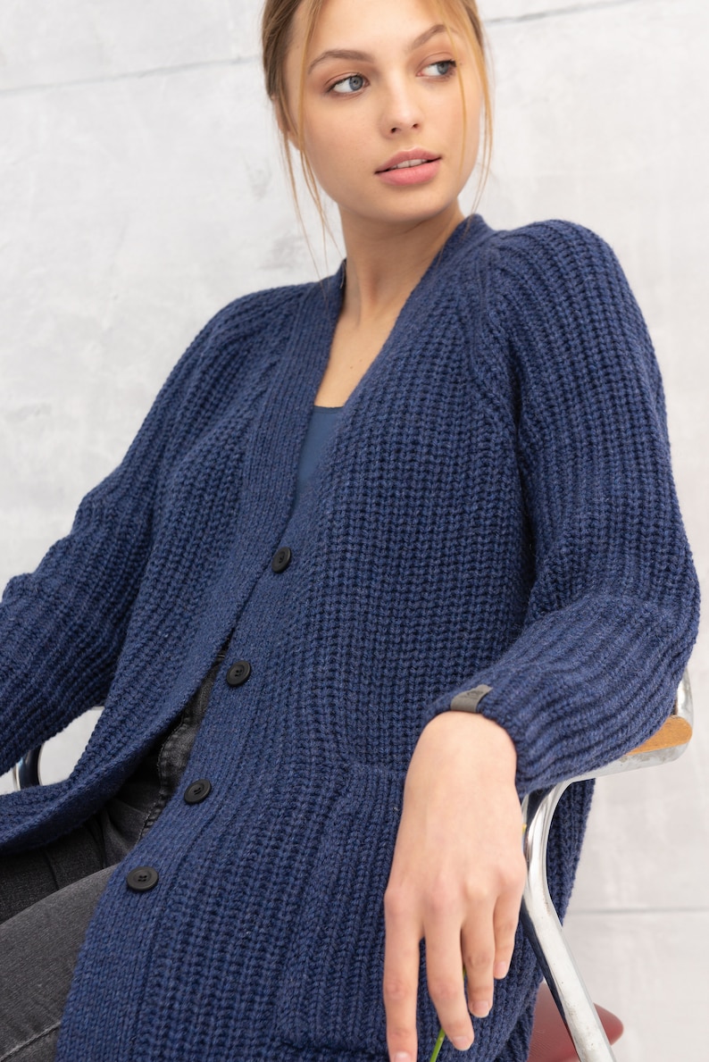 lang donkerblauw vest