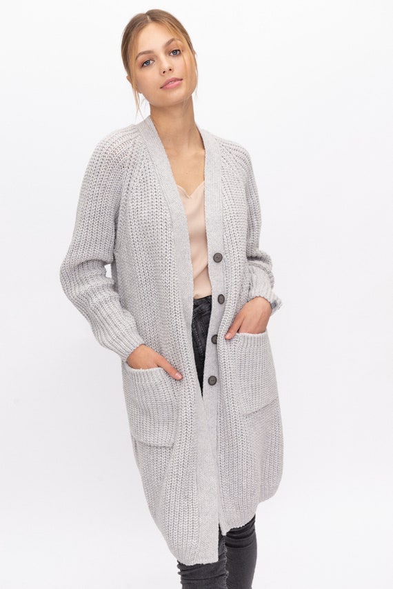 Long Merino Cardigan, Womens Cashmere Classic Soft Cardigan