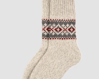 Warm Natural Wool Socks, Unisex Woolen Black Winter Socks, Hand Knitted Organic Wool Boots Socks, Christmas Gift