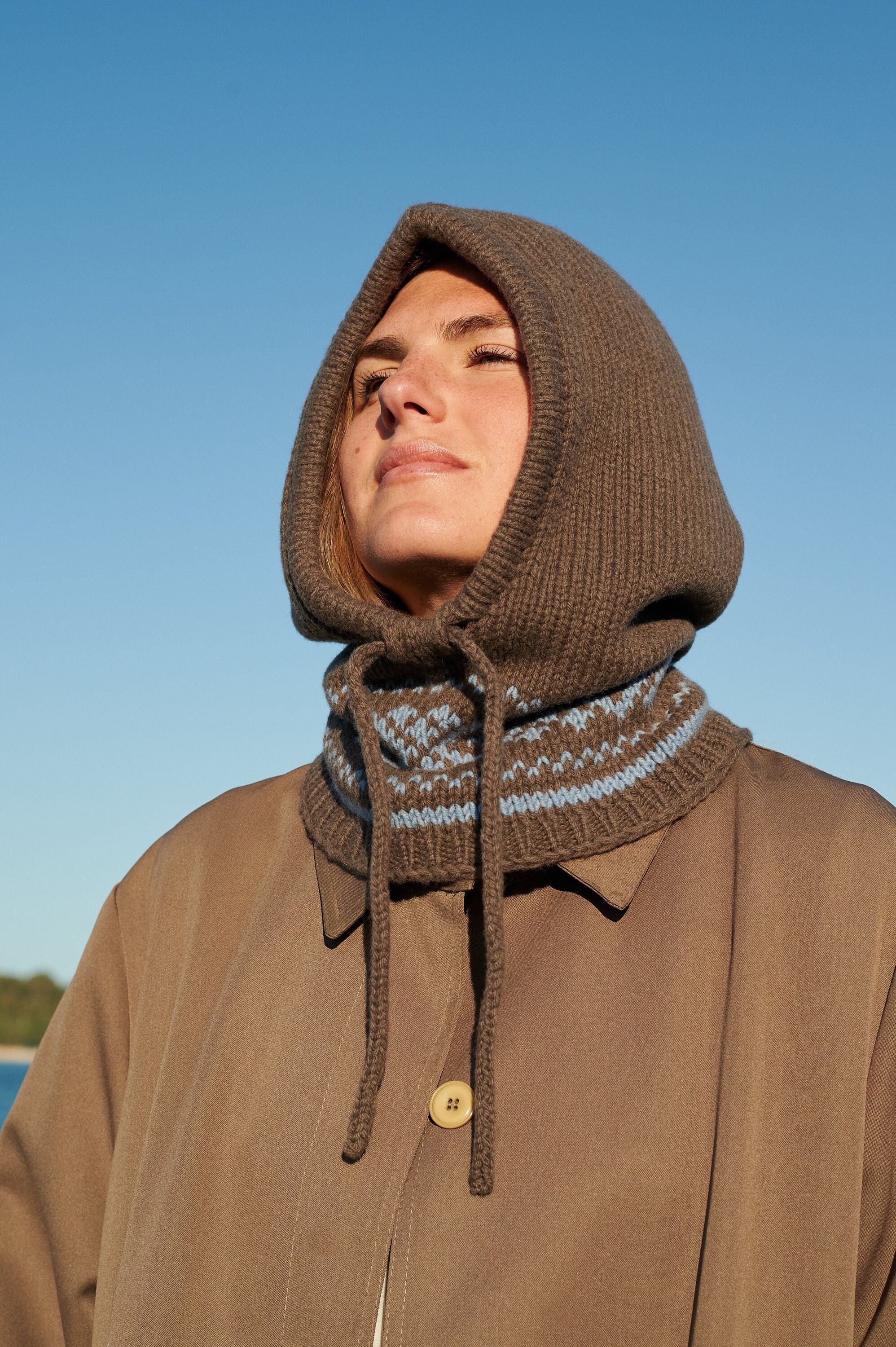 Hand Knit Balaclava グレイッシュベージュ Balaclava - Beige