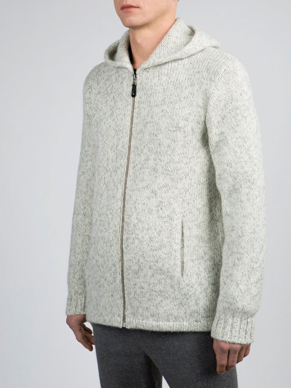 white wool hoodie