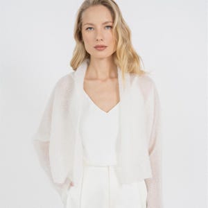Mohair Bridal Cover up, Mohair Wedding Shawl, Classy Bridal Knit Jacket, Elegant Mohair Sweater, Women Casual Mohair Cardigan/ ADELE