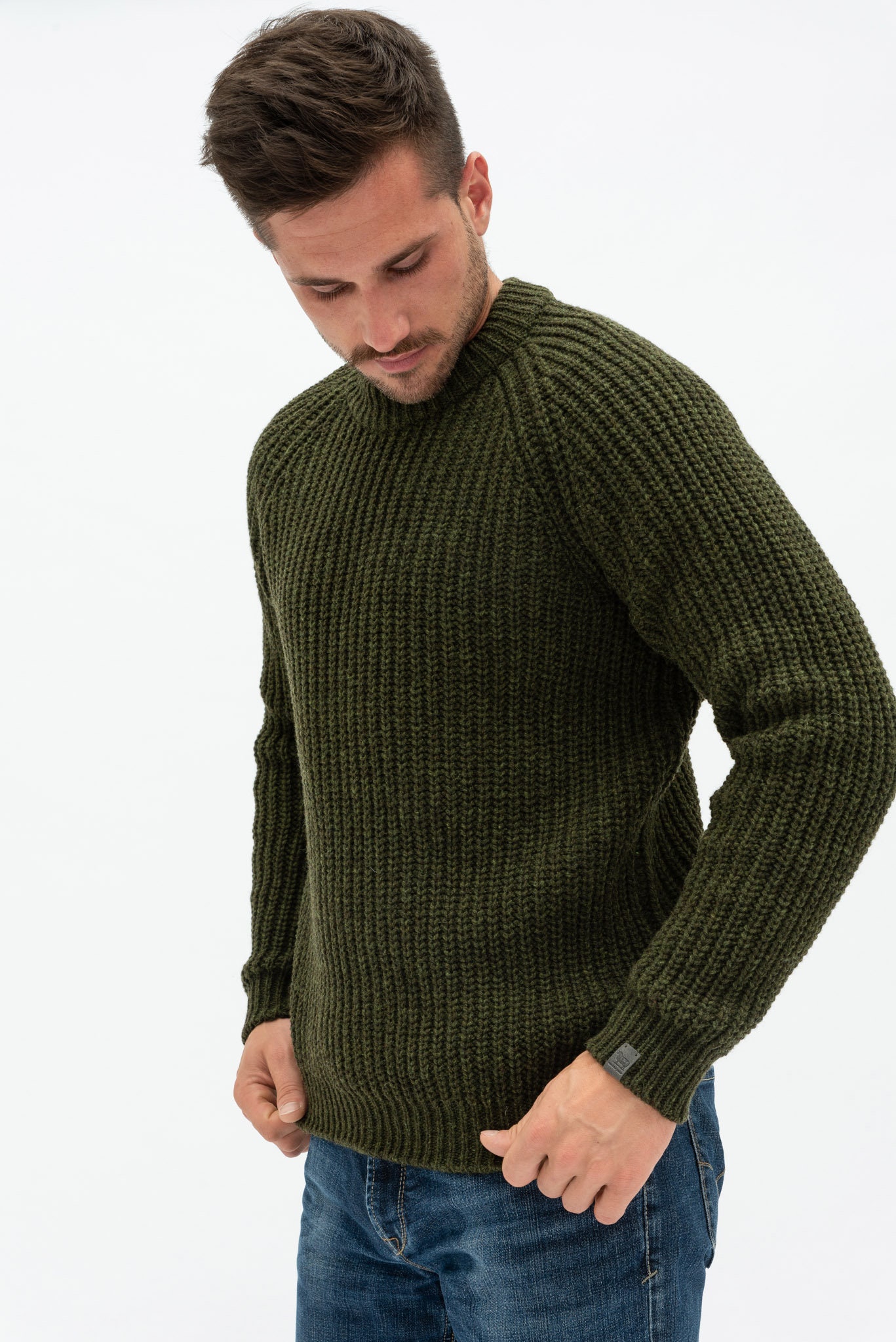 Mens Merino Wool Crew Neck Sweater Knitted Woolen Pullover - Etsy