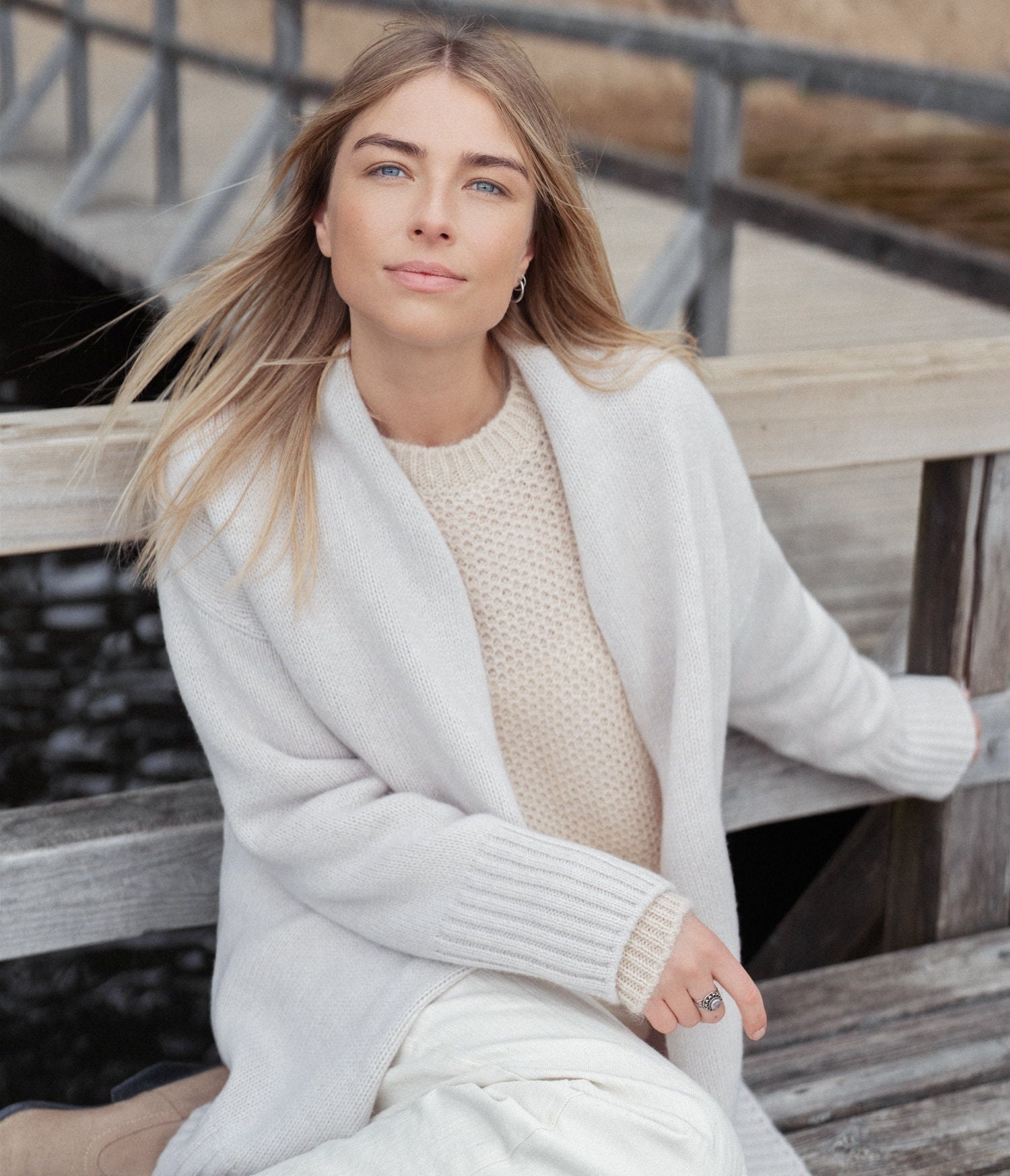 Cozy Long Wool Jacket, Premium Cashmere Cardigan, Women Plus Size