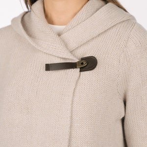 Manteau en laine surdimensionné pour femmes, manteau en laine pour femmes de printemps avec une boucle en cuir MONA image 6