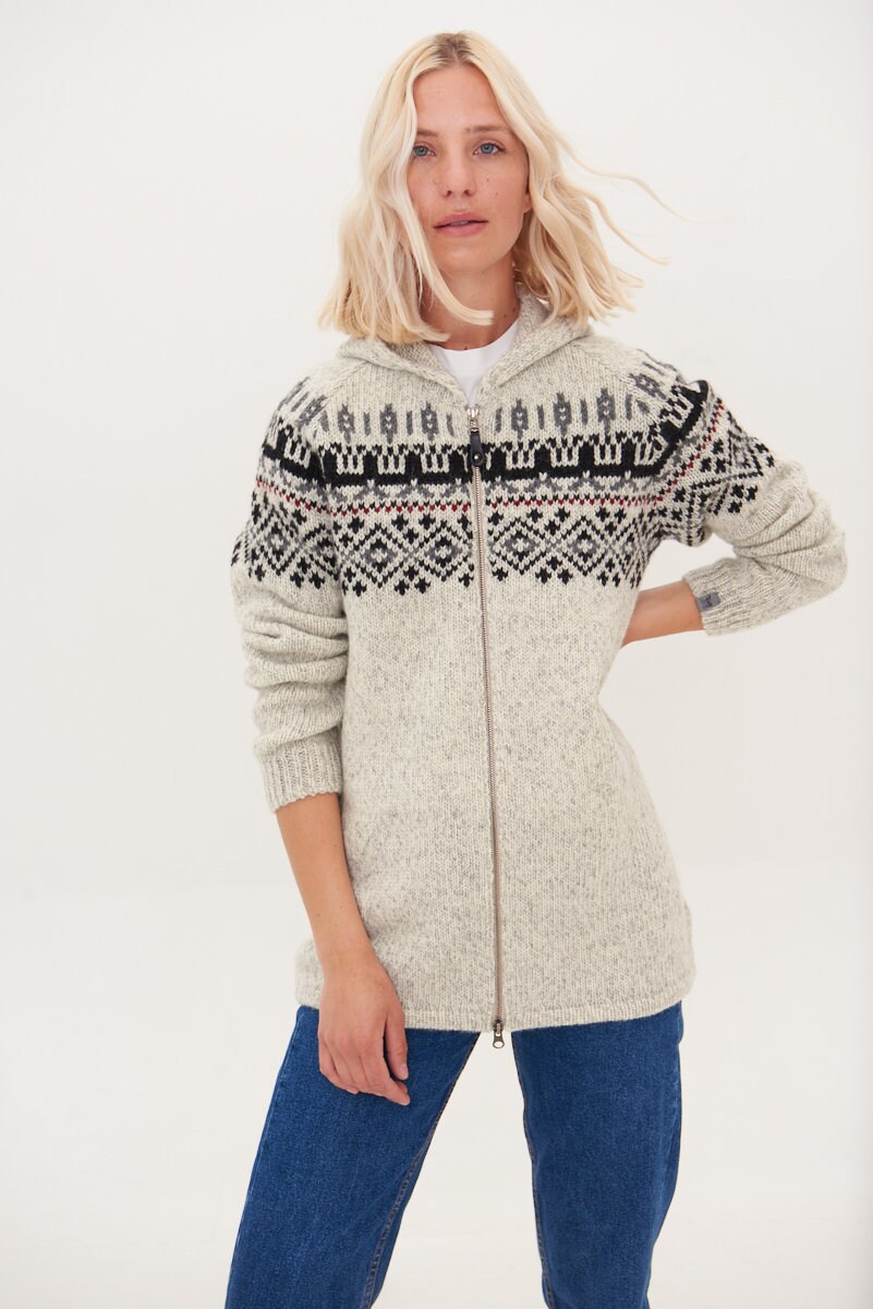 Knitted Wool Jumper, Hooded Jacket With Zip, Organic Wool