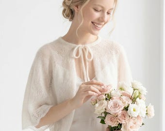 Mohair Wedding Bolero: Bridal Cover-Up Shawl - Scandinavian Knit / MONICA