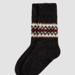 Ready to Ship Knitted Warm Winter Socks, Hand Knitted Scandinavian Style Boots Socks, Handgestrickte Socken Woolen Socks for Christmas Gift image 10
