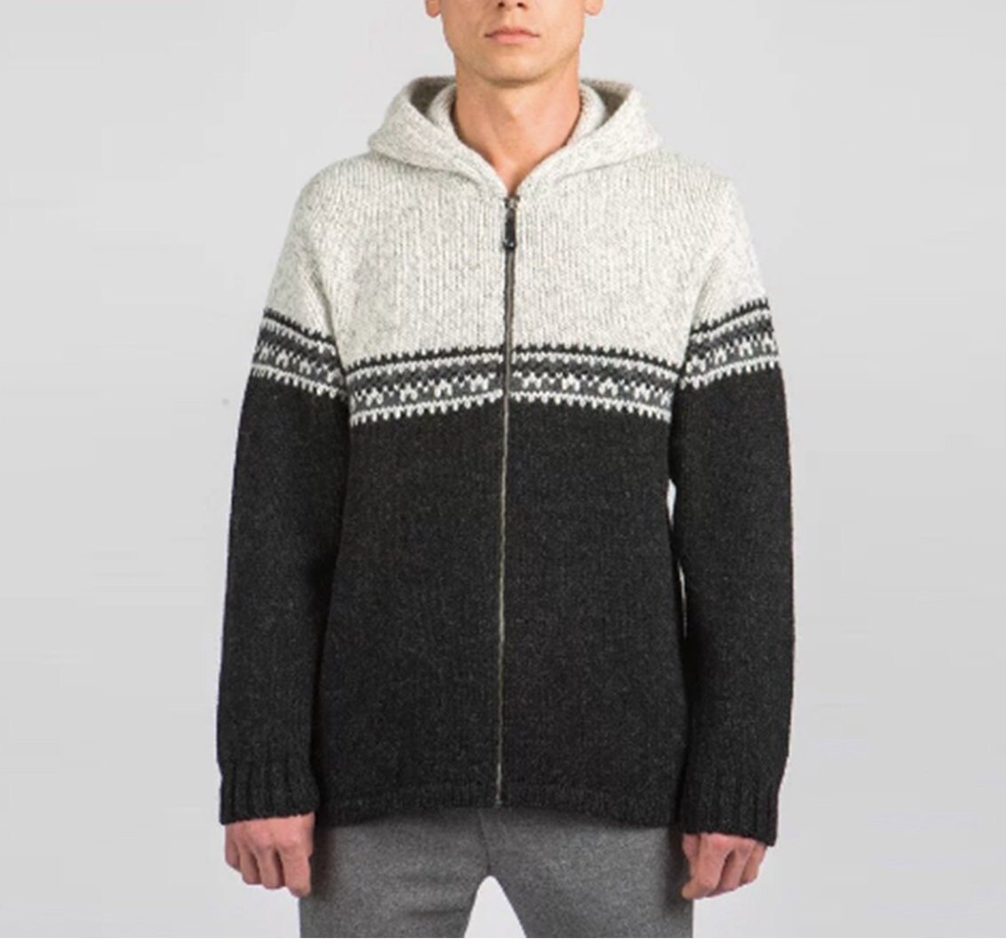 Men's Wool Hoodie With Full Zipper // 100 Pure New Wool Etsy