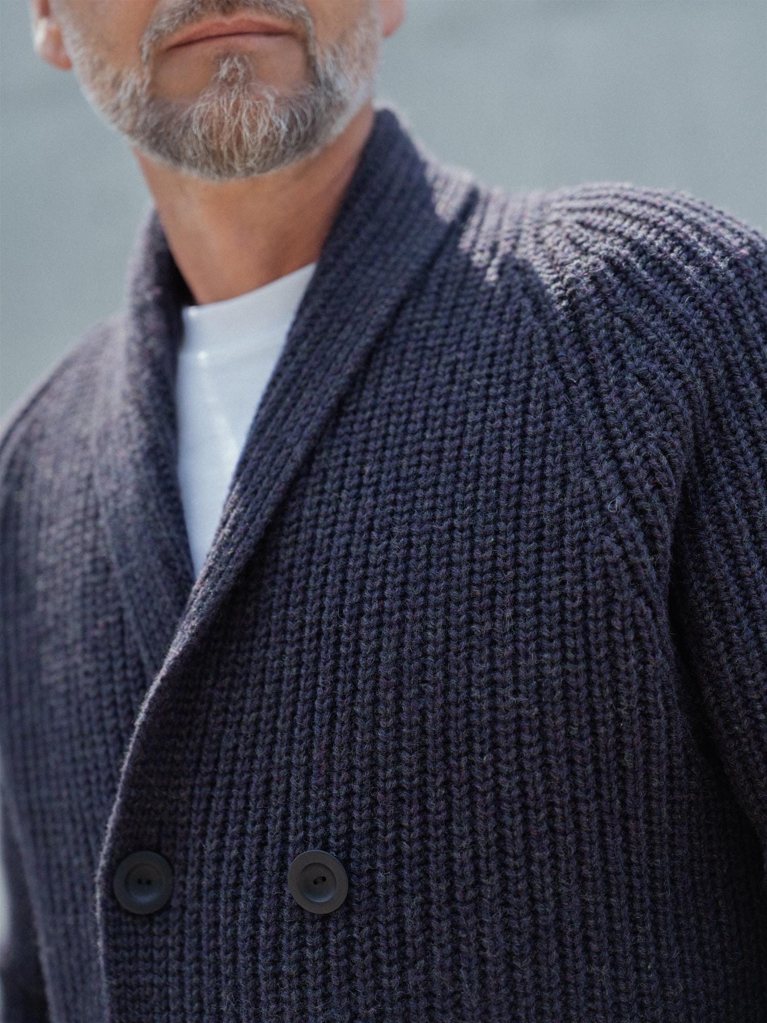 Paul Smith ショールカラー ダブルブレスト カーディガン ウール L メンズ リブ編みカーディガンセーター – ショールカラー ダブル