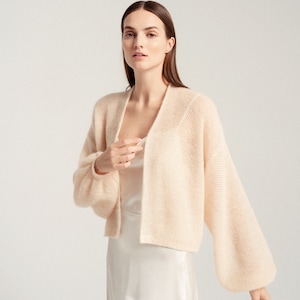 Luxurious Bridal Bolero Shrug, Elegant Wedding Cover up, Wedding Cape Shawl, Light Bridal Wrap Shawl, Bridal Mohair Cover up / DANIELLA