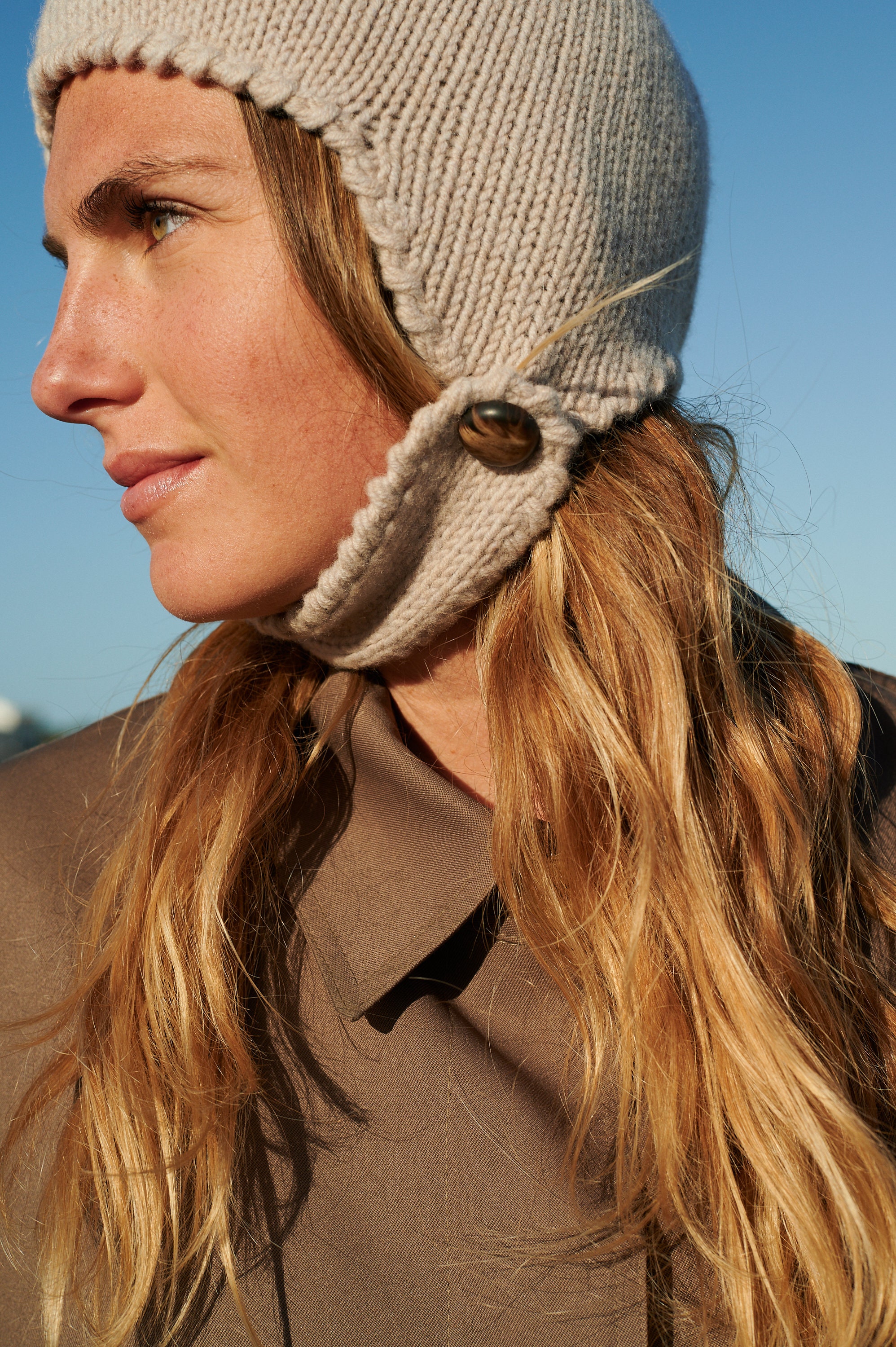 Elegant Women Cap, Chunky Knit Adult Bonnet Hat, Women Hat With