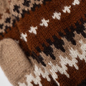 Natural wool Bernie Sanders woolen mittens, Winter crochet gloves, Bernie mittens knit, Warm brown mittens, Bernie Sanders fingerless gloves image 3