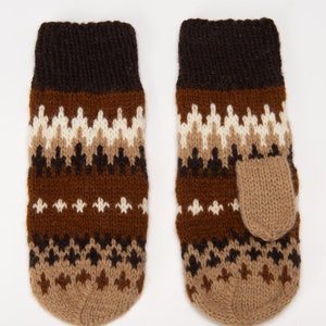 Natural wool Bernie Sanders woolen mittens, Winter crochet gloves, Bernie mittens knit, Warm brown mittens, Bernie Sanders fingerless gloves image 7