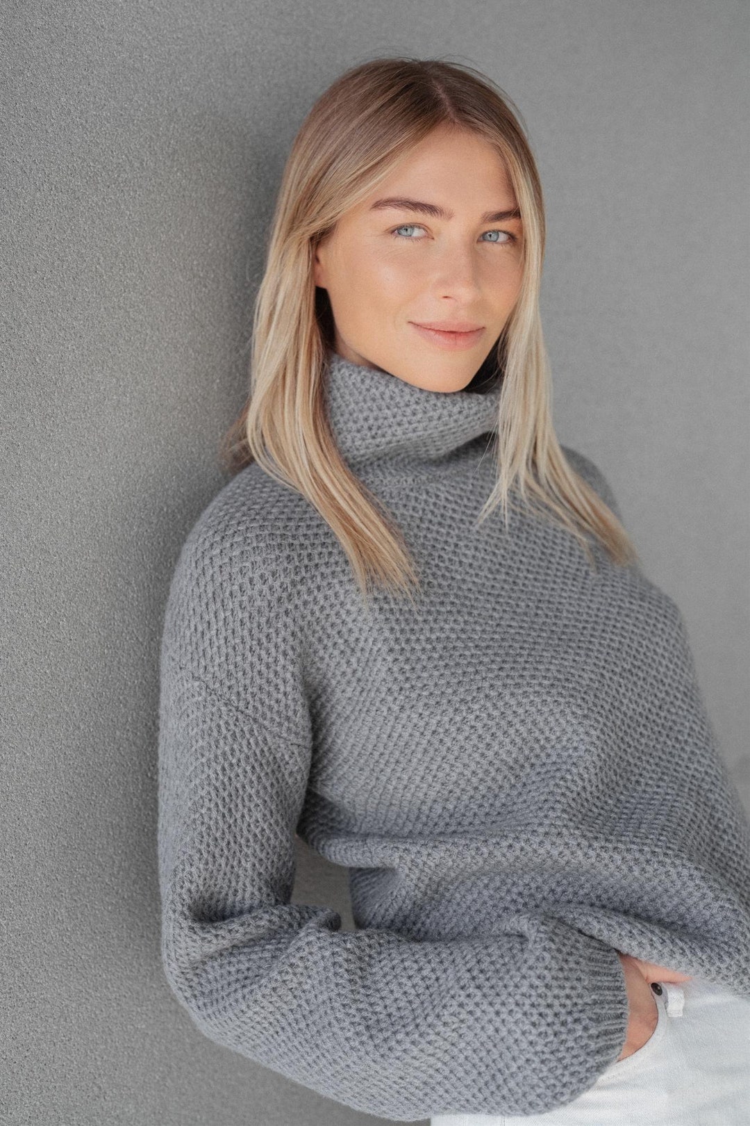 Cozy Merino Wool Jumper, Turtleneck Sweater in Warm Knit Fabric, Honeycomb  Pullover Top, Cold Weather Sustainable Fashion/ BEATRICE