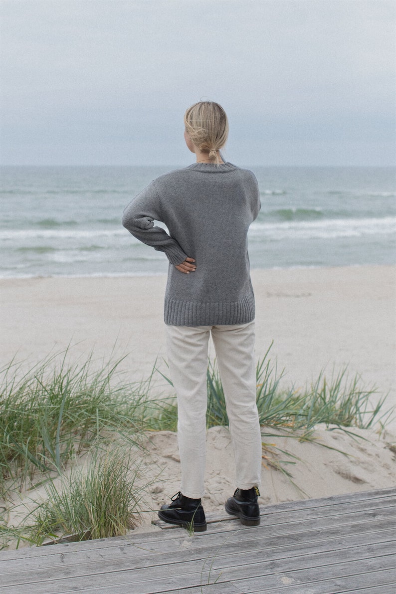 Merino wool minimalistic jumper, Supreme cashmere woolen sweater, Women all season sweater, Cosy soft woolen knitted top sweater FRESCO image 3