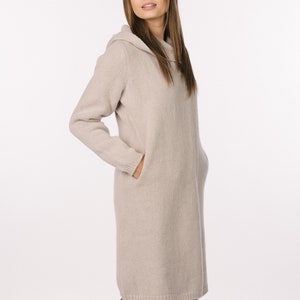 Manteau en laine surdimensionné pour femmes, manteau en laine pour femmes de printemps avec une boucle en cuir MONA image 4