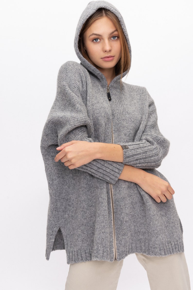 Oversized Woolen Jacket Knitted Merino Wool Sweater Womens Etsy UK