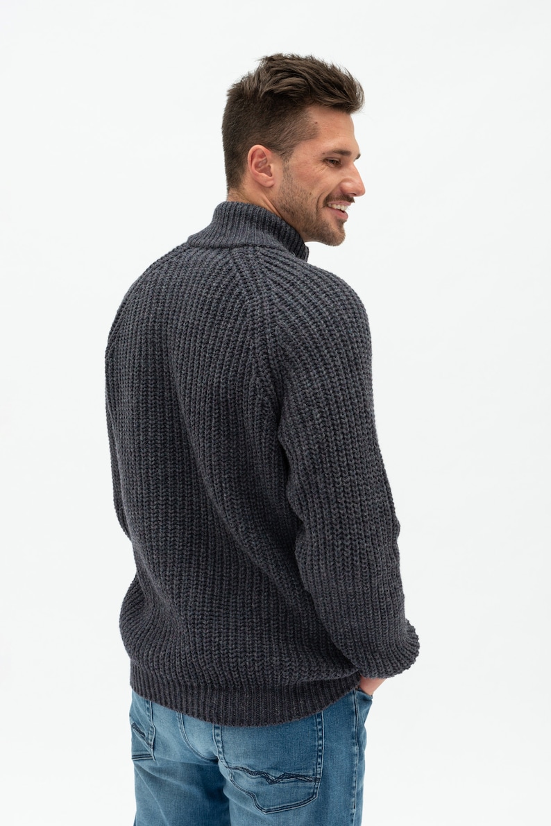 Men's Sporty Look Sweater Natural Merino Wool Sweater - Etsy