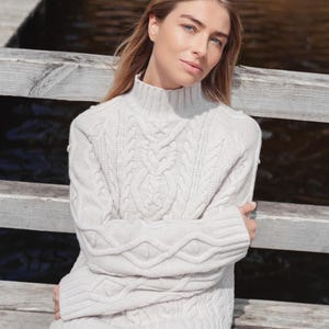 Soft Knitted Merino Wool Sweater for Women, Elegant Cashmere Wool Sweater, Cashmere wool pullover top, High quality hand knit top / LINA