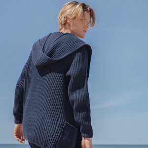 Luxury Knit Cardigan for Men, Mens Winter Sweater, Hooded Cardigan for Men, Open Front Cardigan Sweater, Premium Woolen Cardigan / DANTE