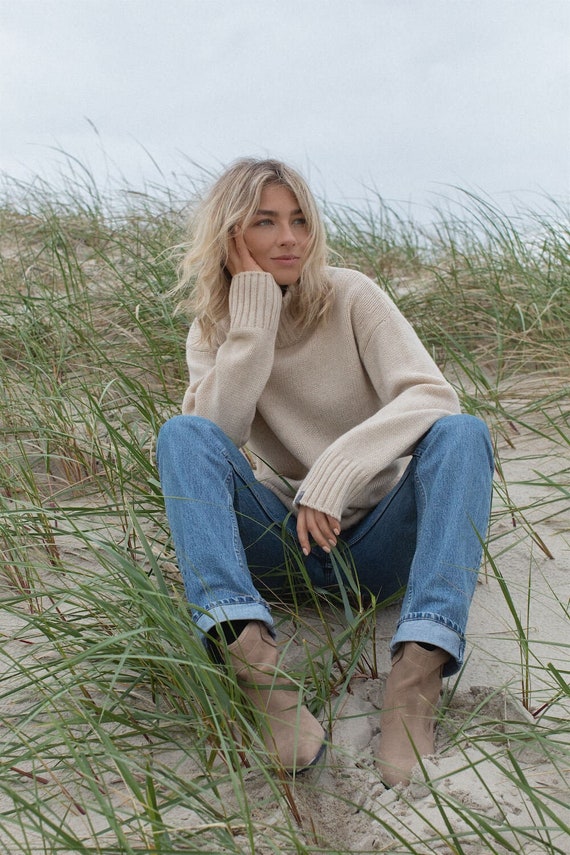 Cashmere Wool Pullover Top Knitted Minimal Scandi Woolen - Etsy