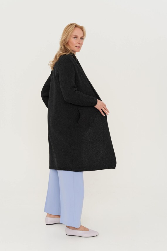 Oversized Women s Cardigan in Cacao Colour Natural Merino Wool