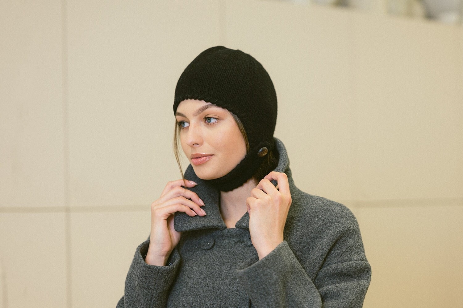 Soft Knit Bonnet Hat, Elegant Women Winter Hat, Women Hat