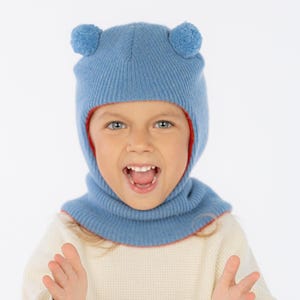 Knitted Helmet Hat for Kids gift, Warming Present for children, Toddler Balaclava Hat, Toddler Merino Wool Hat, Warming Kids Accessories
