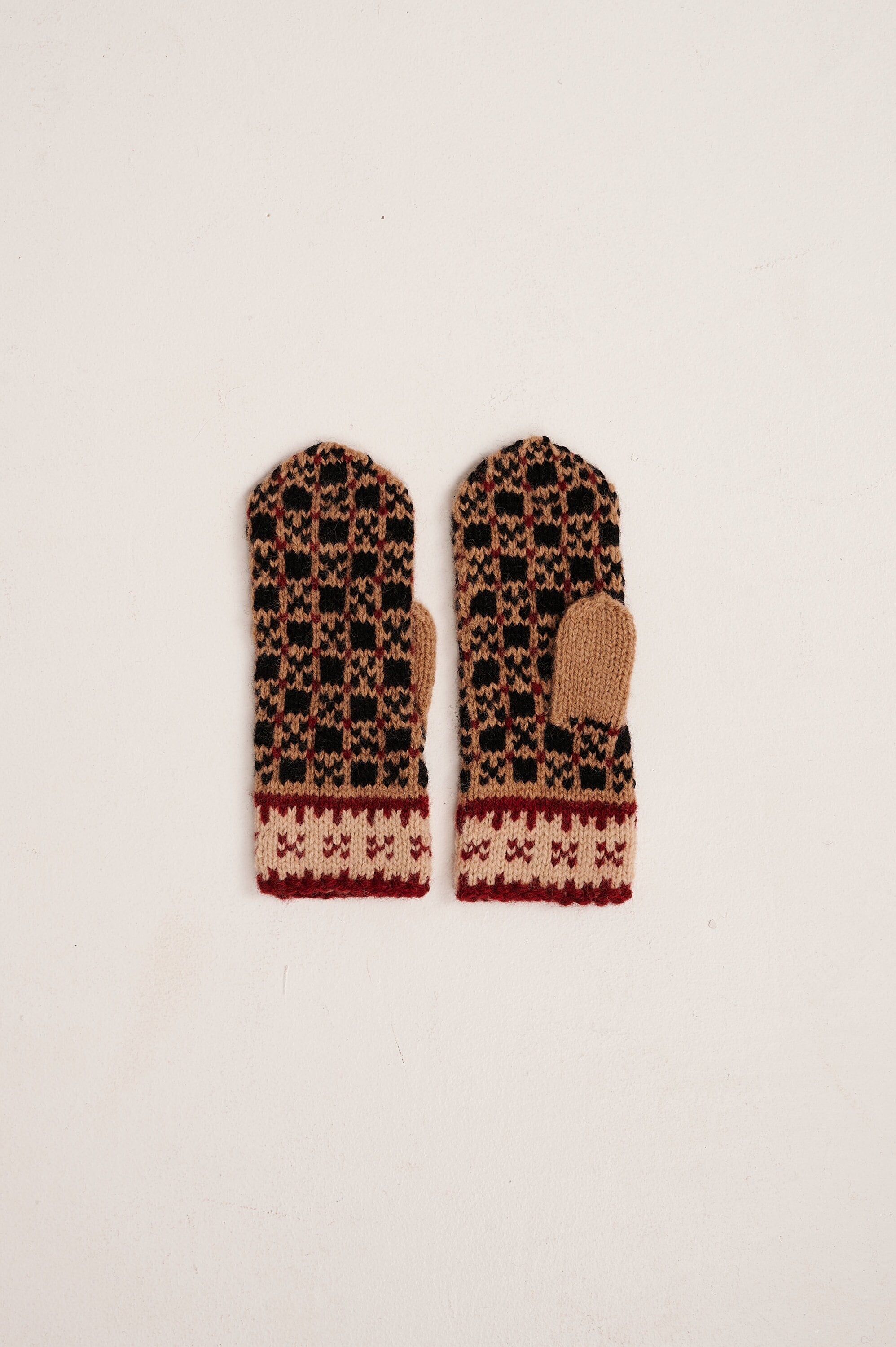 ブランドのギフト Mittens, Fingerless Wool Natural Vintage Hand Woolen Knitted 小物