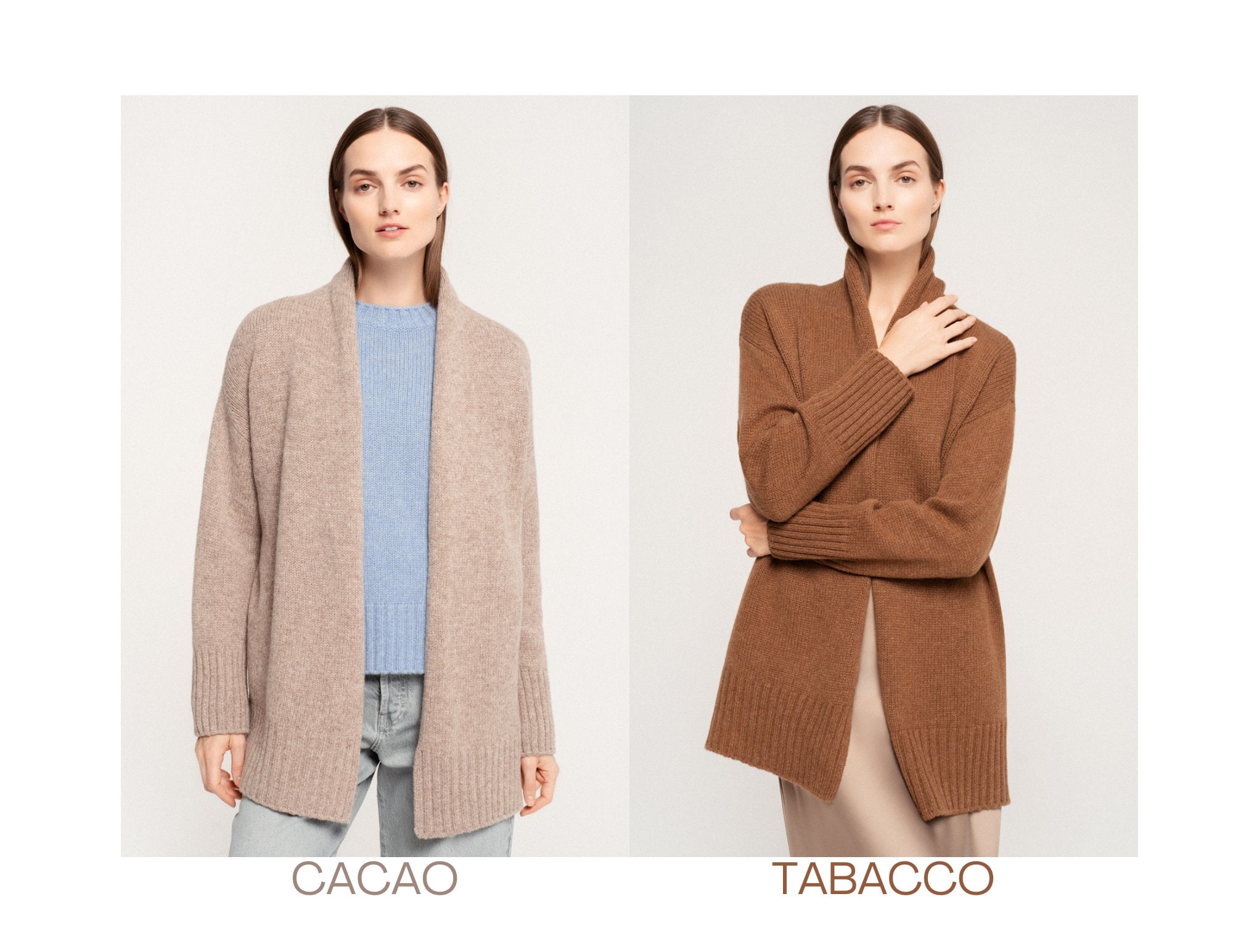 Cozy Long Wool Jacket, Premium Cashmere Cardigan, Women Plus Size
