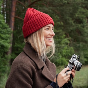 Gestrickte Wolle Beanie Hut für Paare, Merino Fischer Gerippte Strickmütze, Perfektes Wintergeschenk für Männer & Frauen, Perfektes Geschenk für Paare